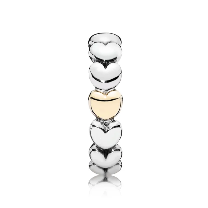 (imagem para) Hearts Anel PANDORA de Prata with 14k heart - 190898 - Visualizar 4