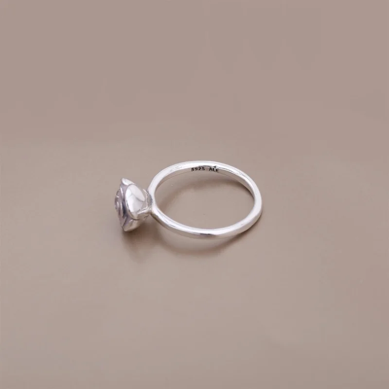 (imagem para) Rose Anel PANDORA de Prata with pink enamel - 190905EN40 - Visualizar 3