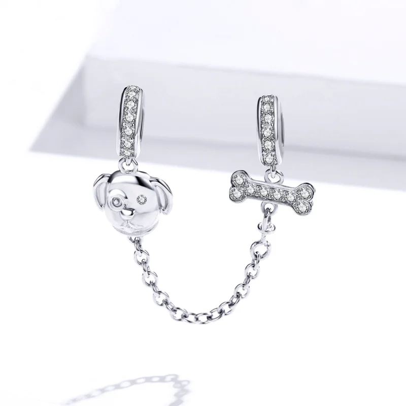 (imagem para) Pandora Style Adorable Puppy Safety Chain - SCC1434 - Visualizar 2