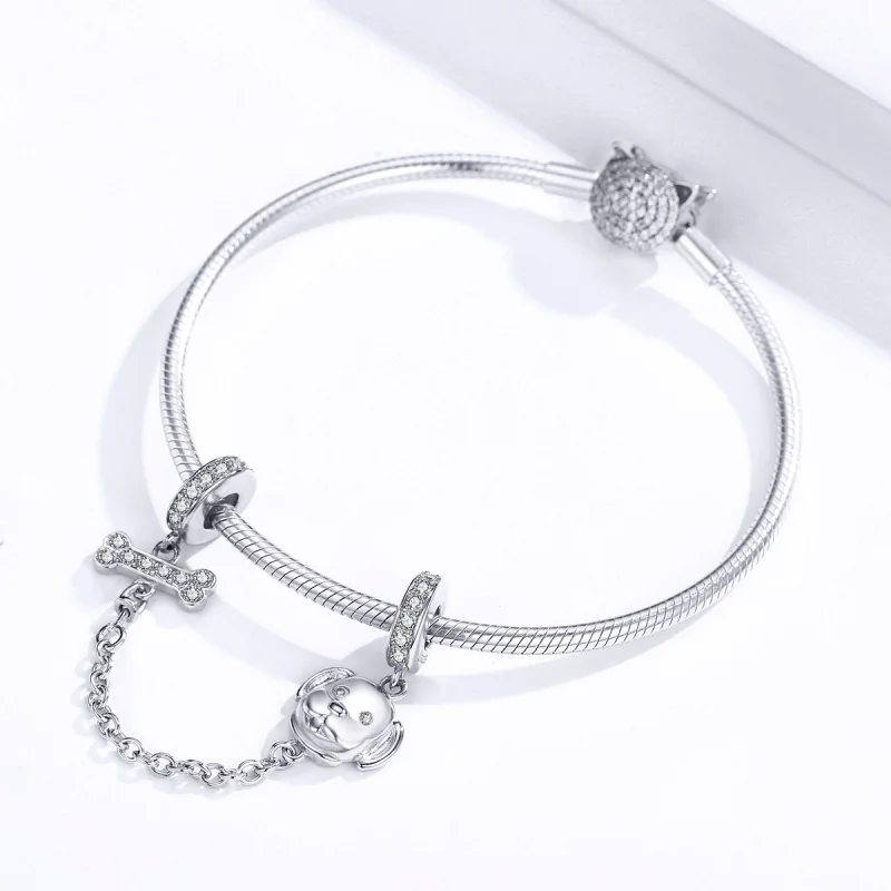 (imagem para) Pandora Style Adorable Puppy Safety Chain - SCC1434 - Visualizar 3