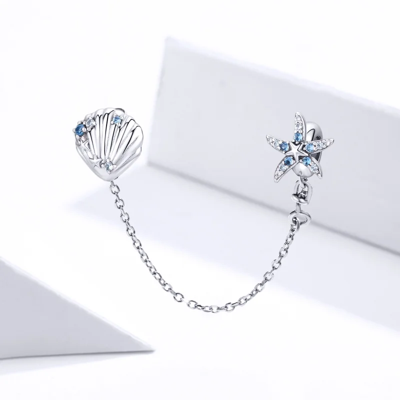 (imagem para) Pandora Style Deep Sea Star Safety Chain - SCC1478 - Visualizar 2