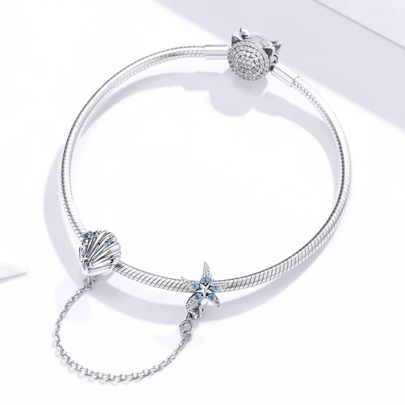 (imagem para) Pandora Style Deep Sea Star Safety Chain - SCC1478 - Visualizar 3