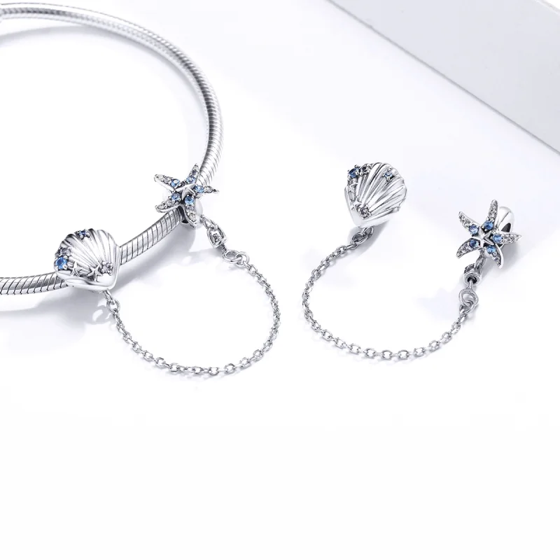 (imagem para) Pandora Style Deep Sea Star Safety Chain - SCC1478 - Visualizar 4