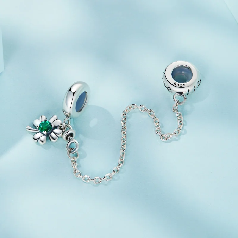 (imagem para) Pandora Style Four Leaf Clover Safety Chain - SCC2372 - Visualizar 2