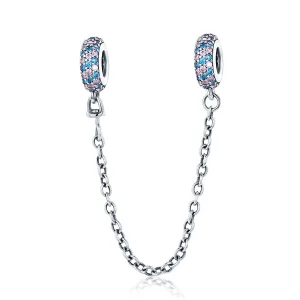 (imagem para) Pandora Style Pink Blue Miracle Safety Chain - SCC379