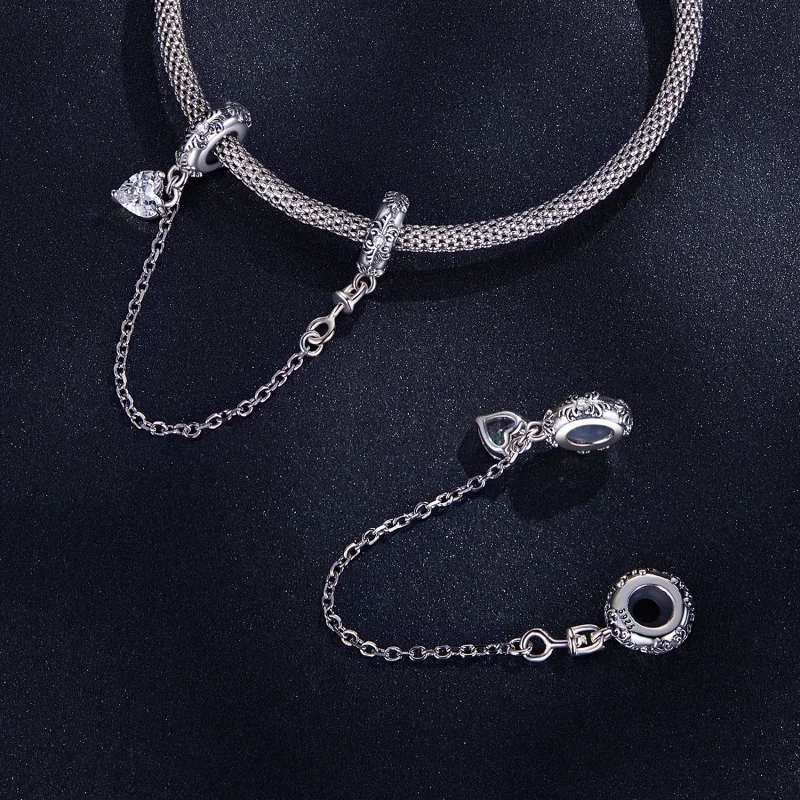 (imagem para) Pandora Style Retro Pattern Safety Chain - SCC2407 - Visualizar 4