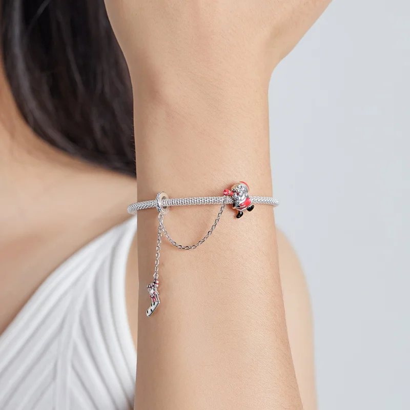 (imagem para) Pandora Style Santa Claus Safety Chain - BSC542 - Visualizar 5