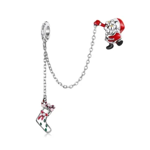 (imagem para) Pandora Style Santa Claus Safety Chain - BSC542