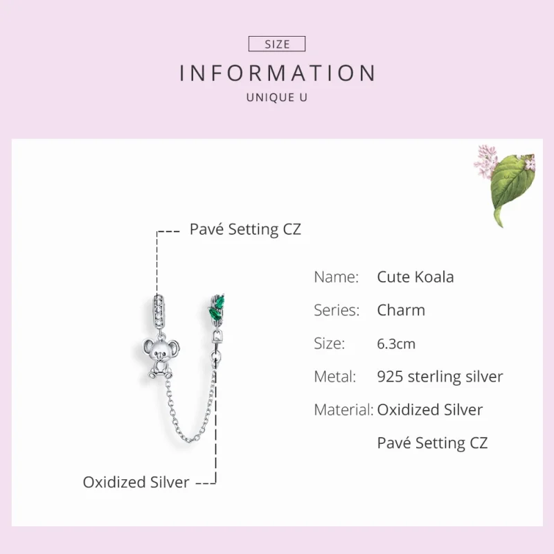 (imagem para) Corrente de Segurança Coala Fofo estilo Pandora - SCC1523 - Visualizar 7