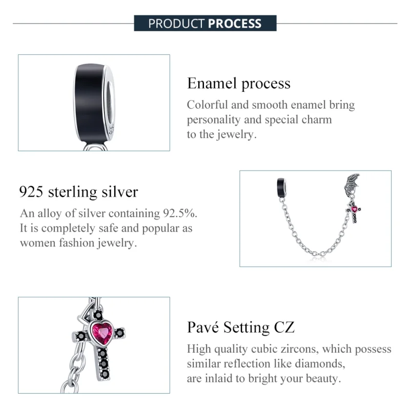 (imagem para) Corrente de Segurança Cruz alada estilo Pandora - SCC1781 - Visualizar 7