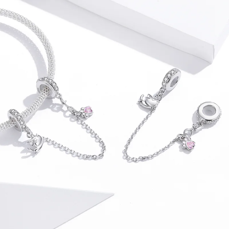 (imagem para) Corrente de Segurança Gato e garra estilo Pandora - BSC243 - Visualizar 4