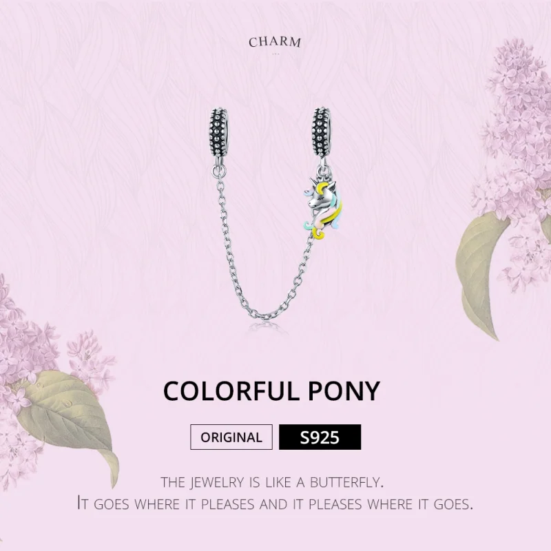 (imagem para) Corrente de Segurança Pônei colorido estilo Pandora - SCC1571 - Visualizar 6