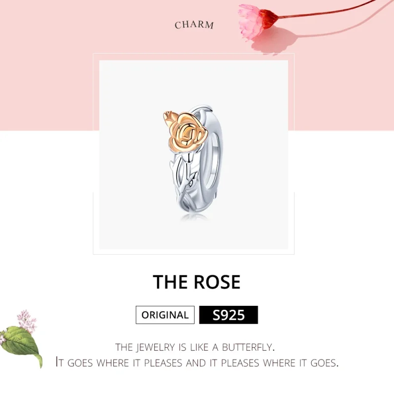 (imagem para) Separador Dois tons Lover Rose Flowers estilo Pandora - BSC146 - Visualizar 6