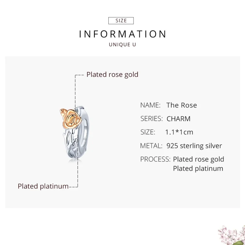 (imagem para) Separador Dois tons Lover Rose Flowers estilo Pandora - BSC146 - Visualizar 7