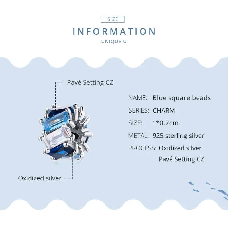(imagem para) Separador Quadrado Azul estilo Pandora - SCC1806 - Visualizar 8