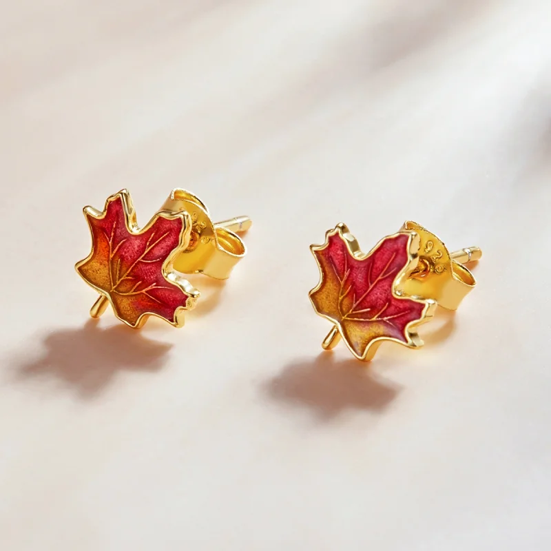(imagem para) Pandora Style Autumn - Maple Leaf Stud Earrings - SCE1244 - Visualizar 2
