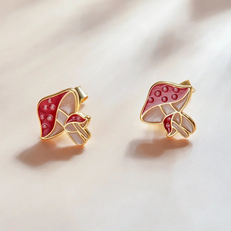 (imagem para) Pandora Style Autumn - Mushrooms Stud Earrings - SCE1245 - Visualizar 2