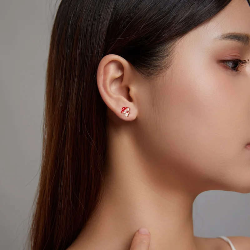 (imagem para) Pandora Style Autumn - Mushrooms Stud Earrings - SCE1245 - Visualizar 3