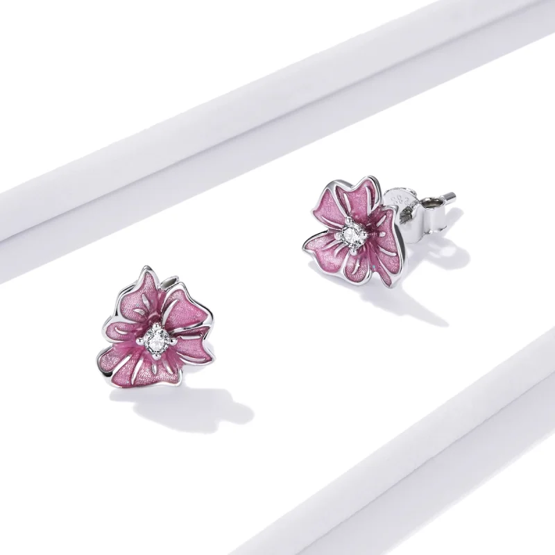 (imagem para) Pandora Style Blooming Stamens Stud Earrings - BSE471 - Visualizar 3