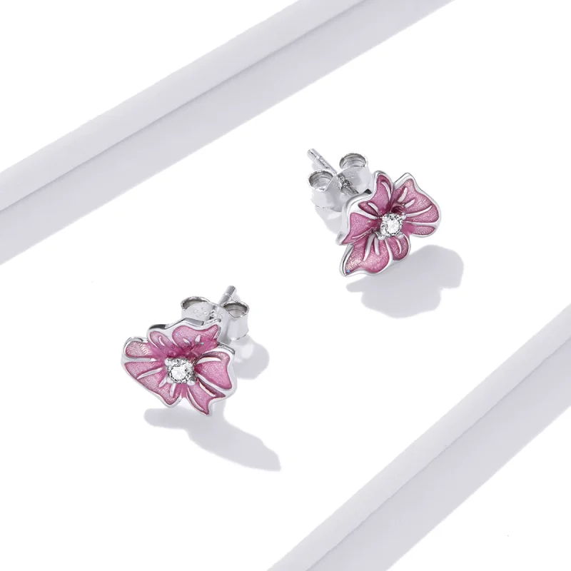 (imagem para) Pandora Style Blooming Stamens Stud Earrings - BSE471 - Visualizar 4