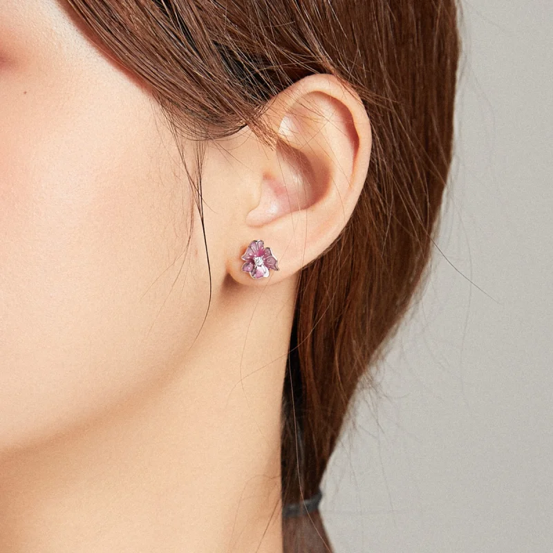 (imagem para) Pandora Style Blooming Stamens Stud Earrings - BSE471 - Visualizar 6