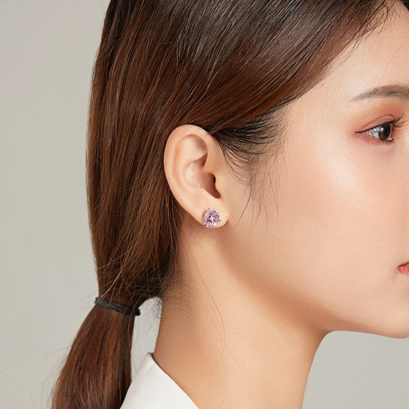 (imagem para) Pandora Style Blooming Stamens Stud Earrings - BSE471 - Visualizar 8