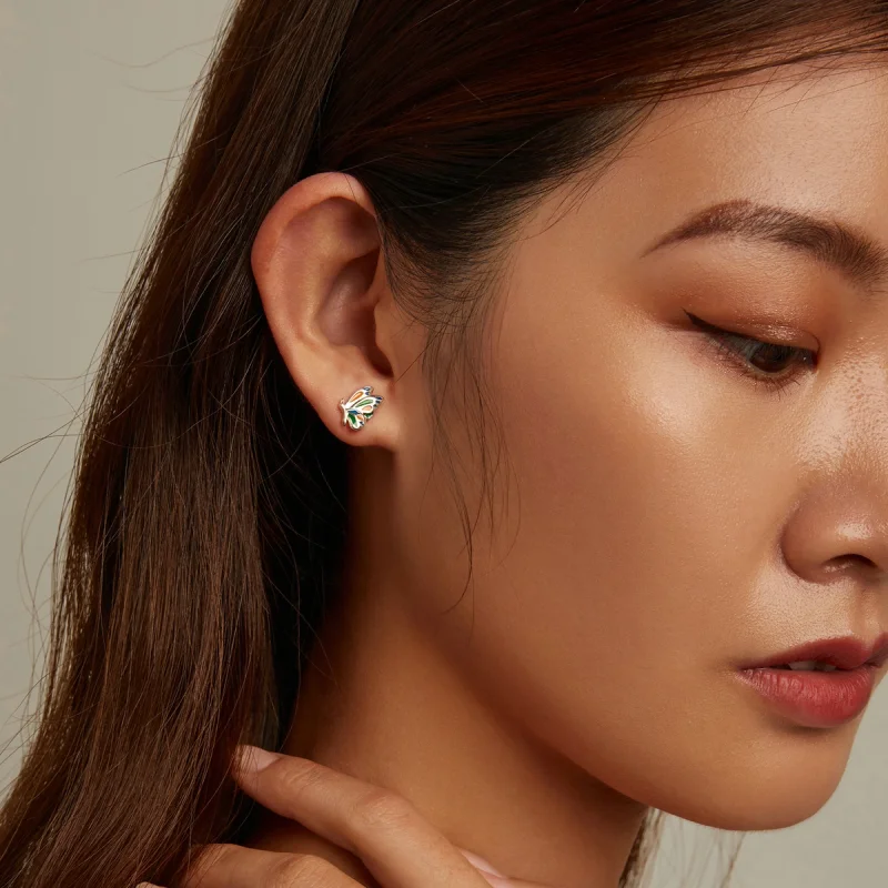 (imagem para) Pandora Style Brilliant Butterfly Stud Earrings - SCE1359 - Visualizar 7