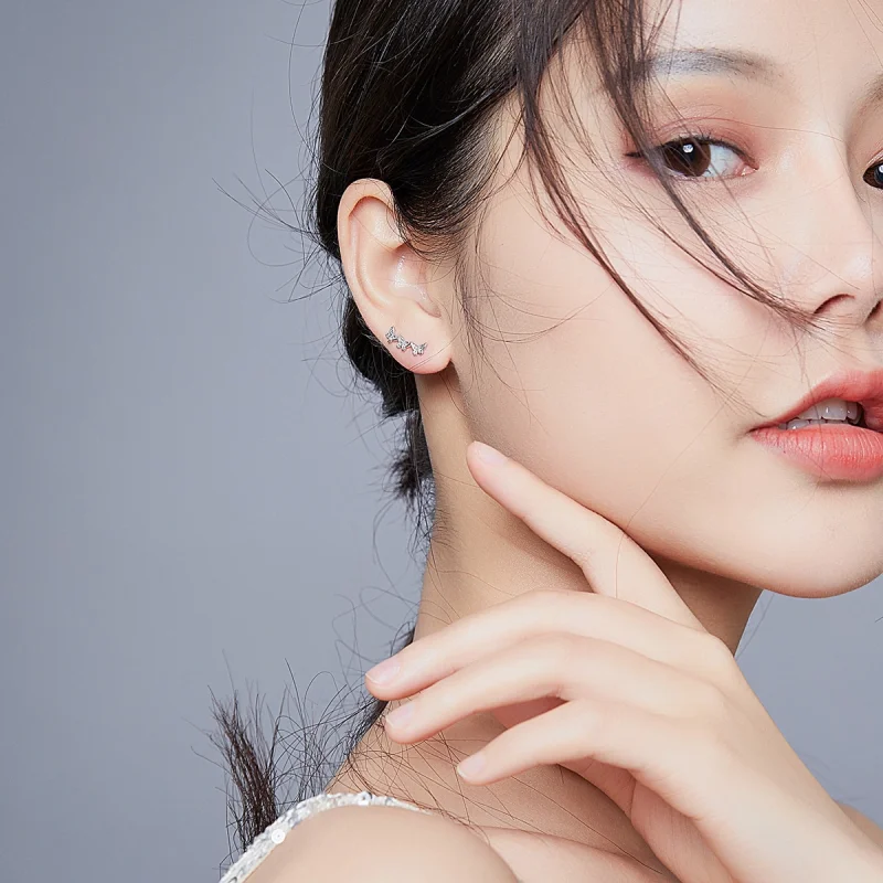 (imagem para) Pandora Style Butterfly Fly Stud Earrings - BSE377 - Visualizar 7