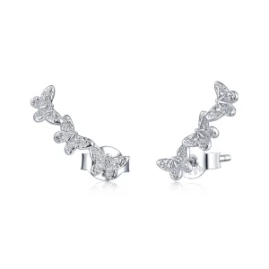(imagem para) Pandora Style Butterfly Fly Stud Earrings - BSE377