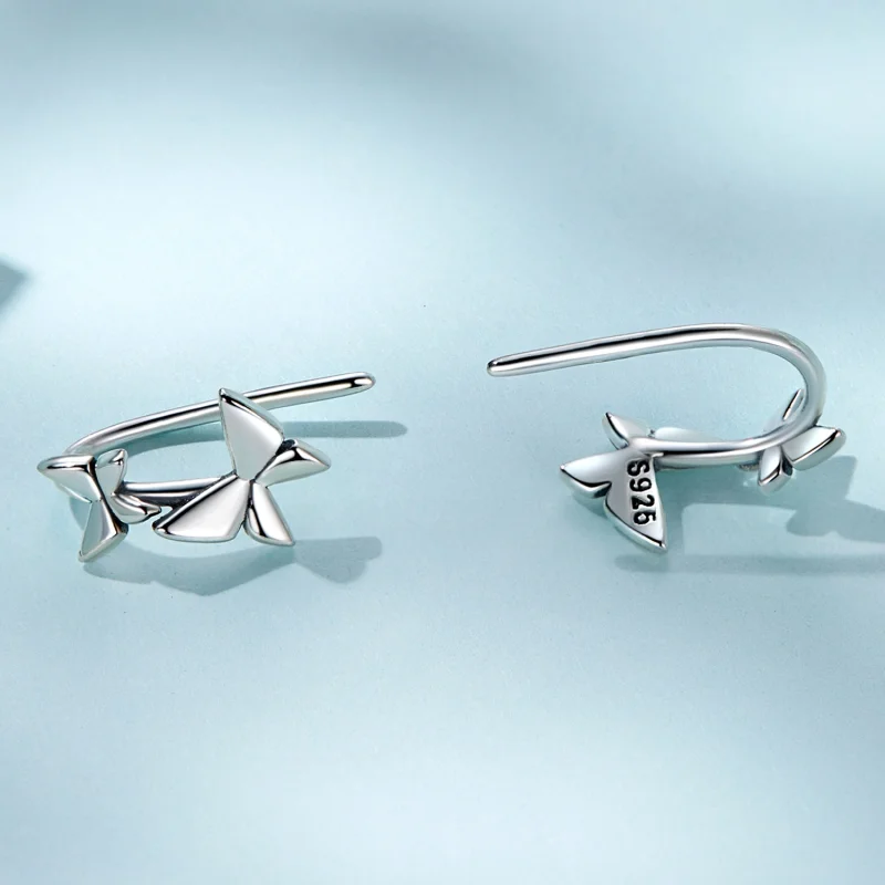 (imagem para) Pandora Style Butterfly Stud Earrings - SCE1501 - Visualizar 4