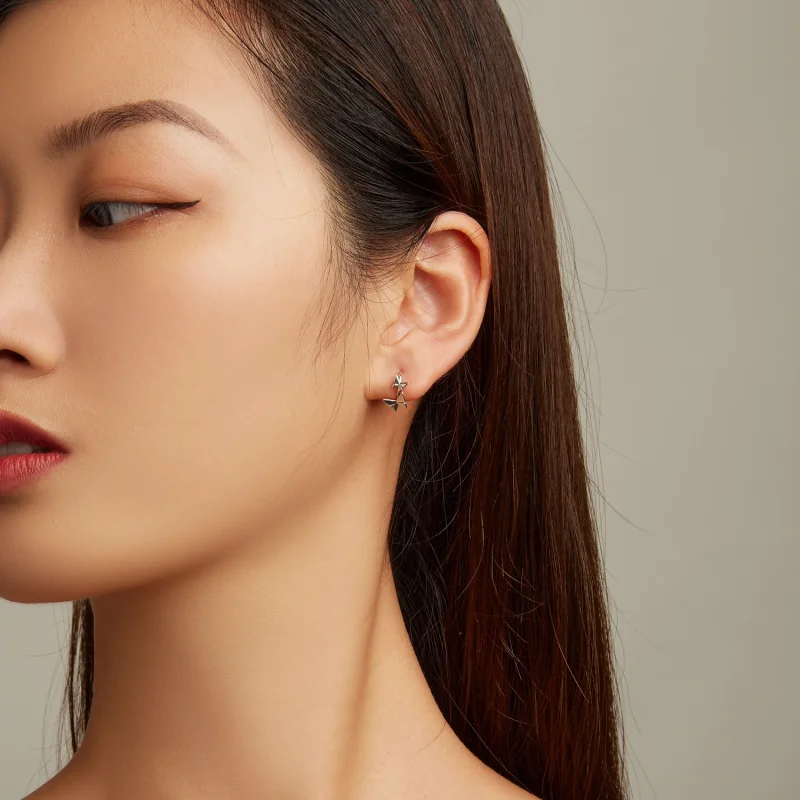 (imagem para) Pandora Style Butterfly Stud Earrings - SCE1501 - Visualizar 6