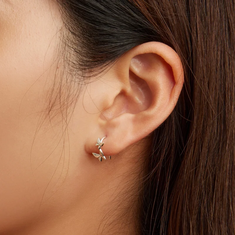 (imagem para) Pandora Style Butterfly Stud Earrings - SCE1501 - Visualizar 7