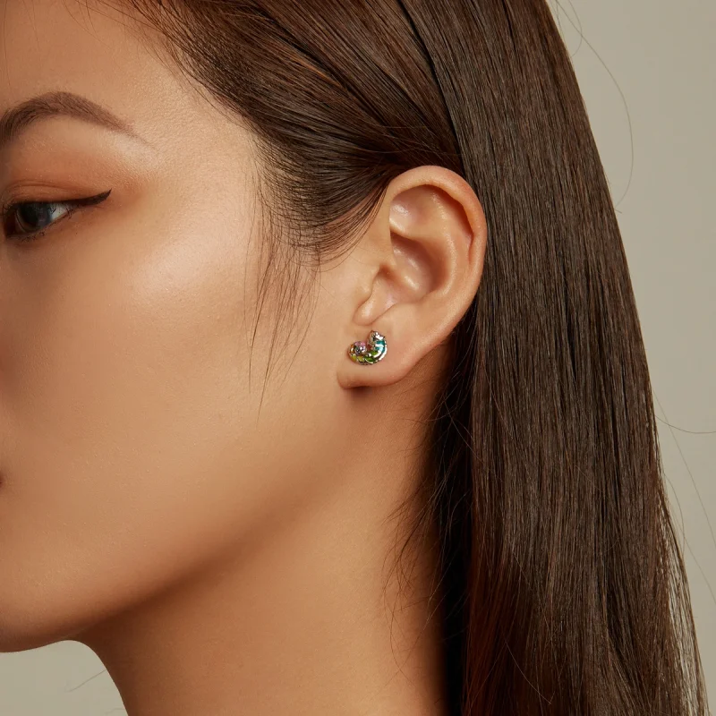 (imagem para) Pandora Style Chameleon Stud Earrings - BSE587 - Visualizar 8