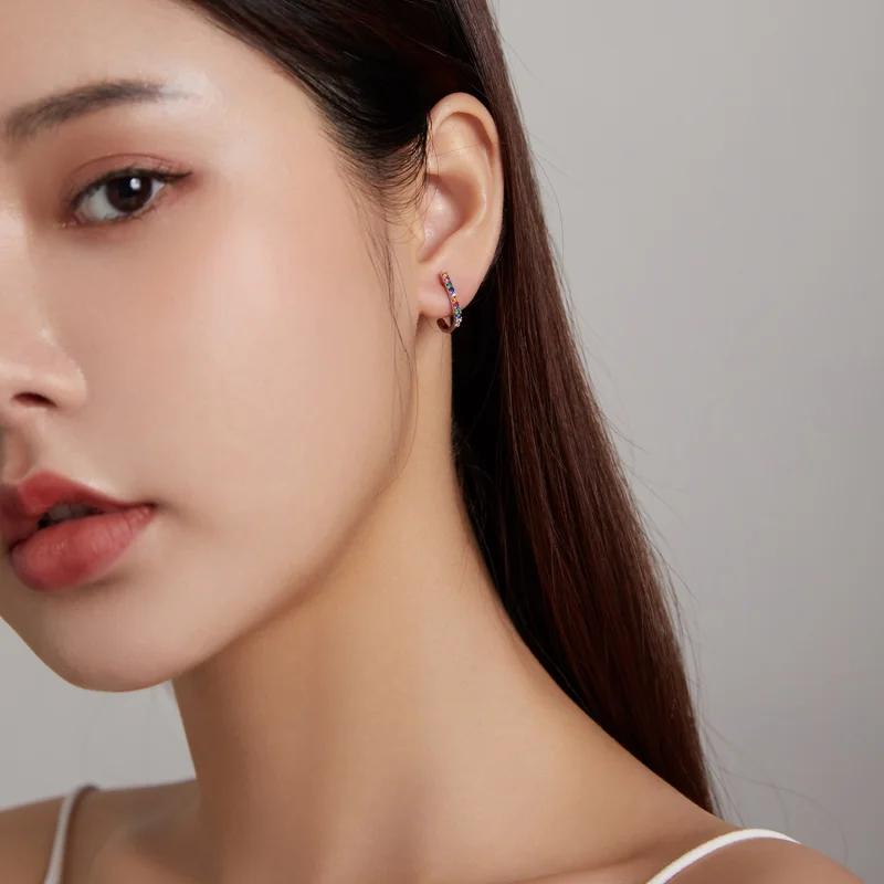 (imagem para) Pandora Style Christmas Cane Stud Earrings - SCE1167-A - Visualizar 4