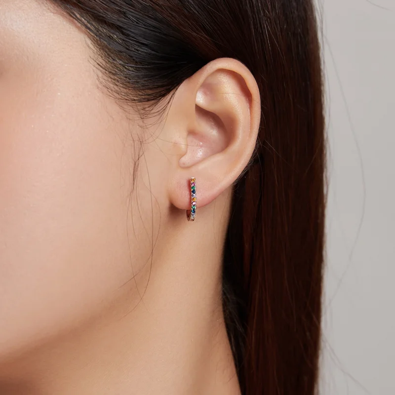 (imagem para) Pandora Style Christmas Cane Stud Earrings - SCE1167-A - Visualizar 5