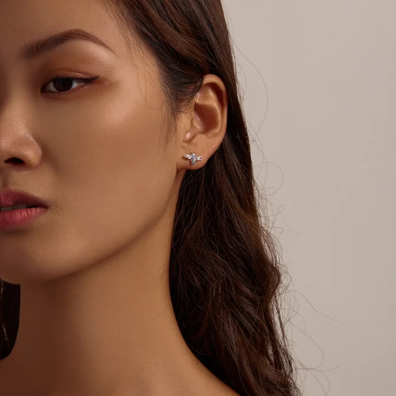 (imagem para) Pandora Style Colorful Bee Stud Earrings - BSE559 - Visualizar 6