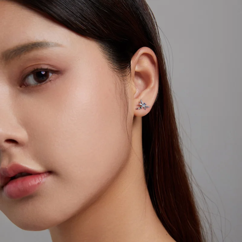 (imagem para) Pandora Style Colorful Dragonfly Stud Earrings - BSE515 - Visualizar 8