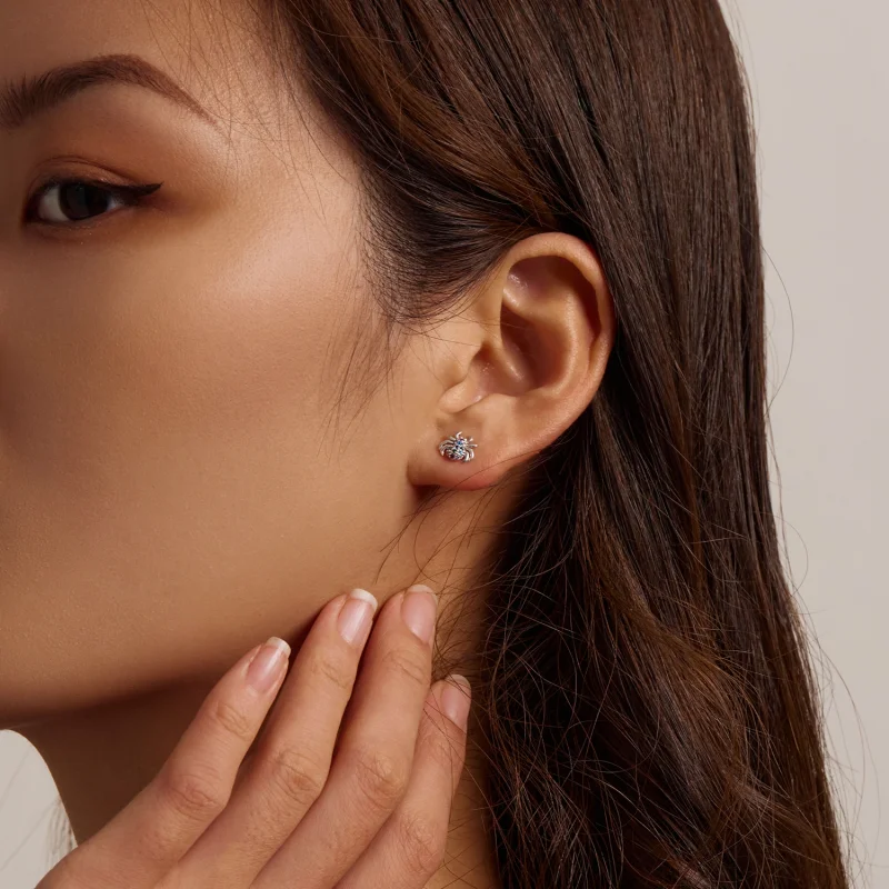 (imagem para) Pandora Style Colorful Spider Stud Earrings - BSE561 - Visualizar 7