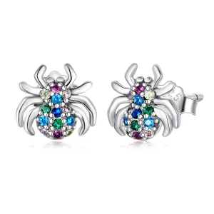 (imagem para) Pandora Style Colorful Spider Stud Earrings - BSE561