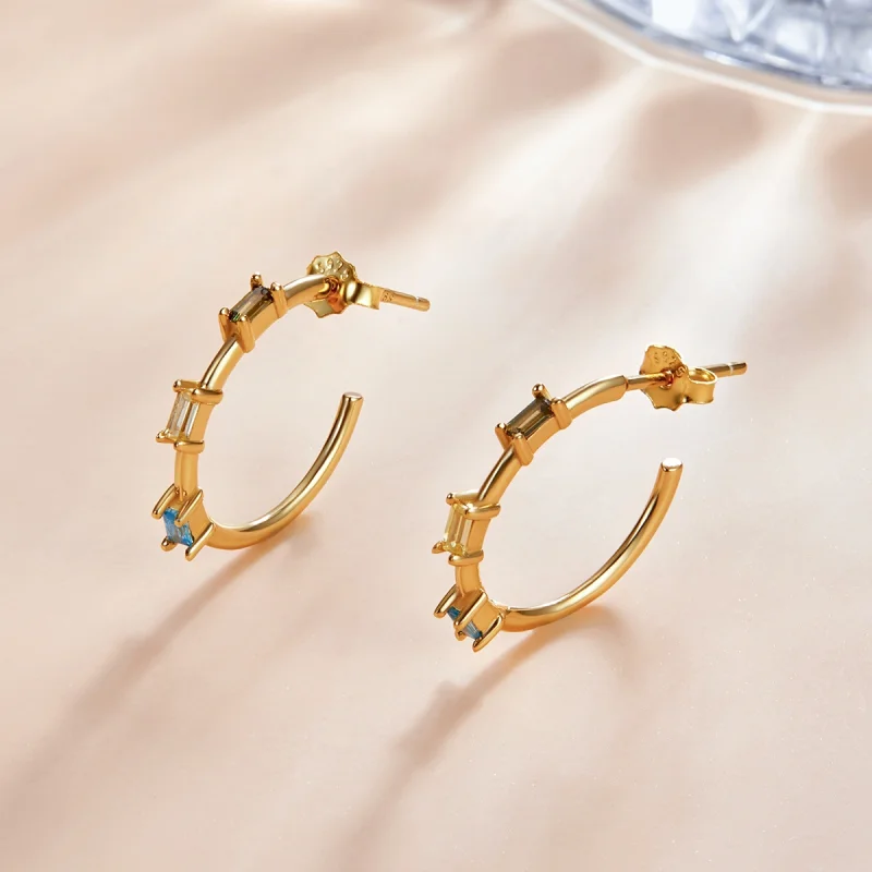 (imagem para) Pandora Style Colorful Zircon Stud Earrings - SCE1211 - Visualizar 2