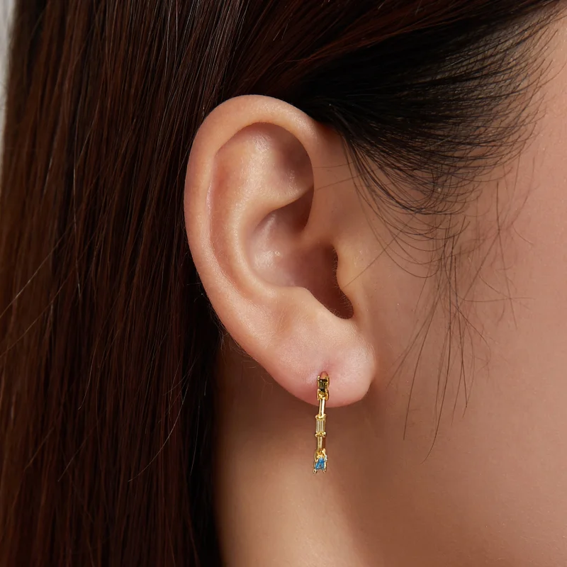 (imagem para) Pandora Style Colorful Zircon Stud Earrings - SCE1211 - Visualizar 4