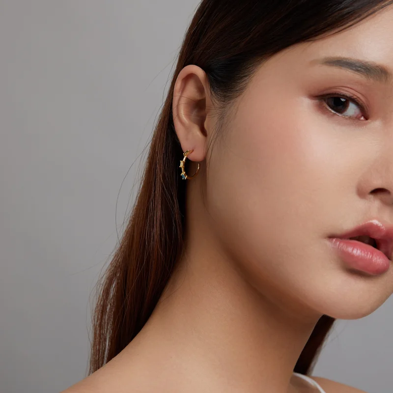 (imagem para) Pandora Style Colorful Zircon Stud Earrings - SCE1211 - Visualizar 5