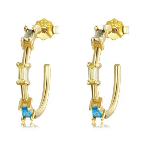 (imagem para) Pandora Style Colorful Zircon Stud Earrings - SCE1211