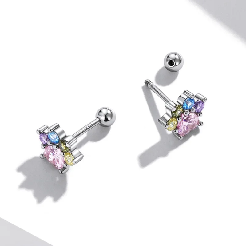 (imagem para) Pandora Style Colorful Zirconium Cute Claws Stud Earrings - SCE1334 - Visualizar 4