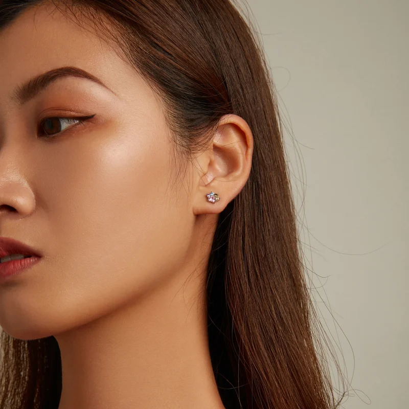 (imagem para) Pandora Style Colorful Zirconium Cute Claws Stud Earrings - SCE1334 - Visualizar 7