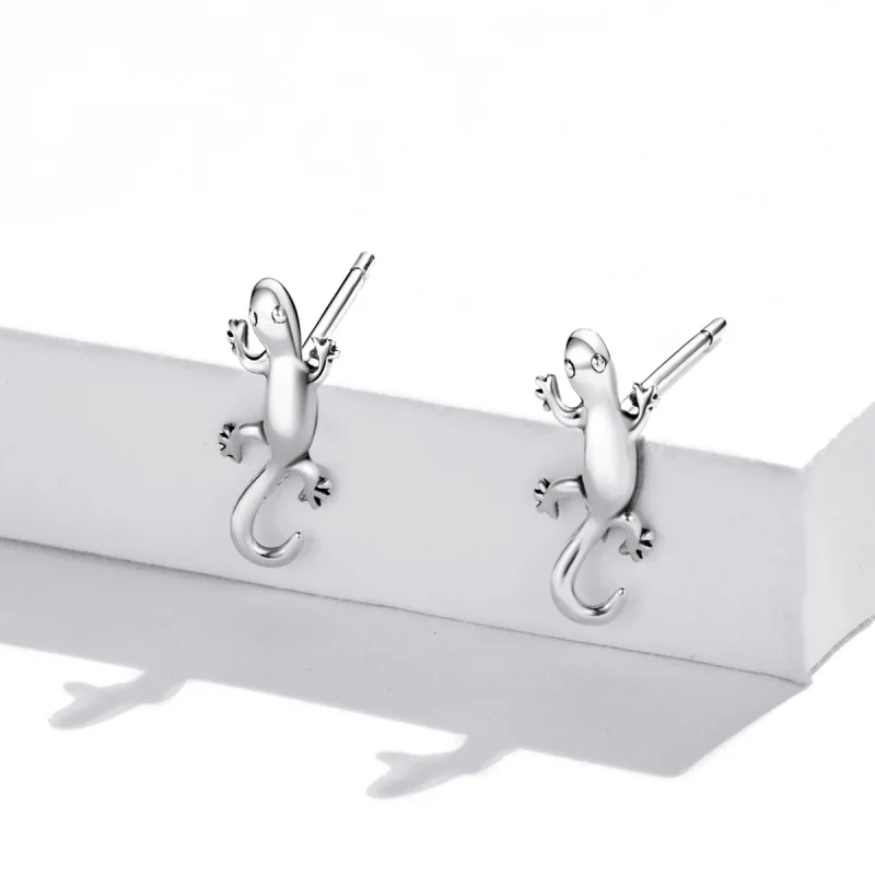 (imagem para) Pandora Style Creative Gecko Stud Earrings - SCE1292 - Visualizar 2