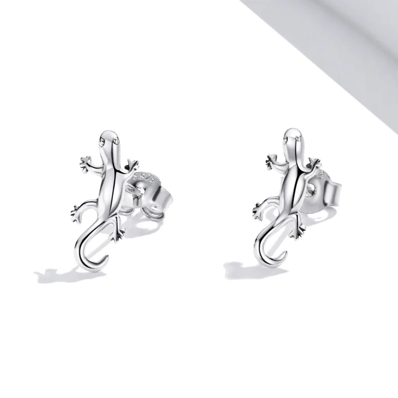 (imagem para) Pandora Style Creative Gecko Stud Earrings - SCE1292 - Visualizar 3