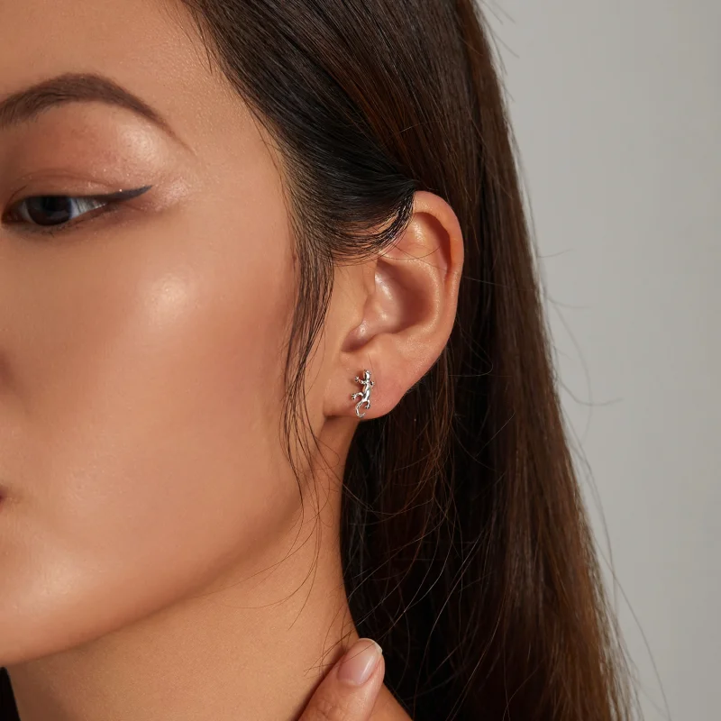 (imagem para) Pandora Style Creative Gecko Stud Earrings - SCE1292 - Visualizar 6