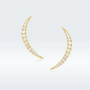 (imagem para) Pandora Style Crescent Moon Stud Earrings - BSE314