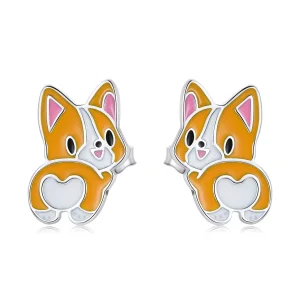 (imagem para) Pandora Style Cute Corgi Stud Earrings - SCE1281